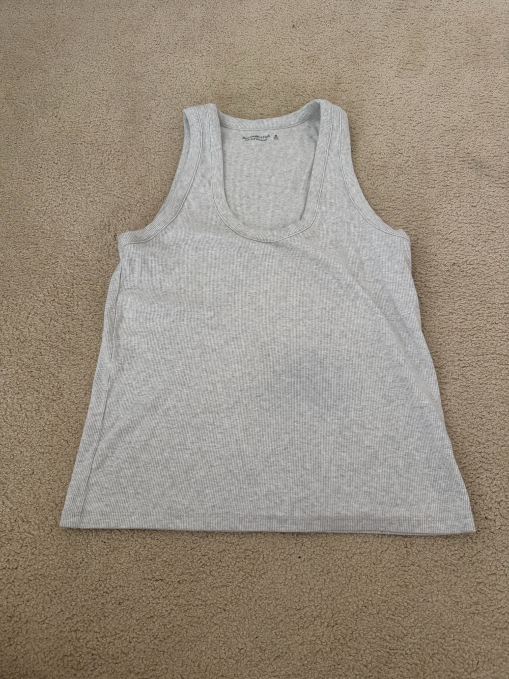 Abercrombie & Fitch Light Gray Ribbed Scoop Neck Tank